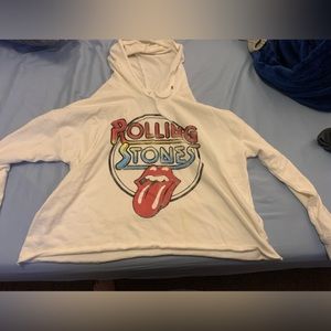 The Rolling Stones White Vintage Style Hoodie and Def Leopard